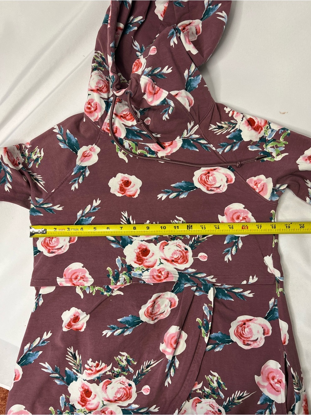 Latched Mama Tulip Front Cotton Floral Hoodie Lift Up Nursing Access Size M - Picture 5 of 9